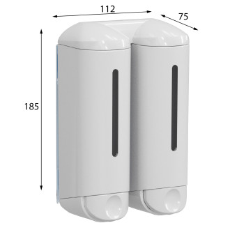 SHOWER MEDIUM dvojitý dávkovač tekutého mýdla, 2x250ml, bílá A94801