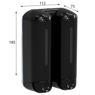 SHOWER MEDIUM dvojitý dávkovač tekutého mýdla, 2x250ml, černá A94803