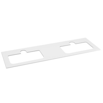 BRAHEA deska rockstone se 2 otvory 161x51,5cm (70+20+70cm), bílá mat BL161-0101-70