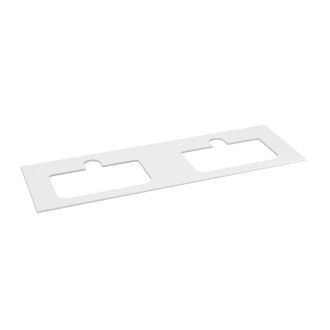 BRAHEA deska rockstone se 2 otvory 161x51,5cm (80+80cm), bílá mat BL161-0101-80