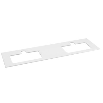 BRAHEA deska rockstone se 2 otvory 181x51,5cm (80+20+80cm), bílá mat BL181-0101-80