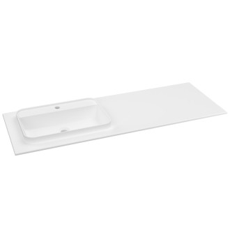 BRAHEA umyvadlo 141x51,5cm (70+70cm), levé, bílá mat BL141L
