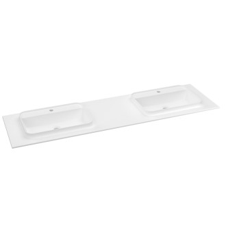 BRAHEA dvojumyvadlo 181x51,5cm (80+20+80cm), bílá mat BL181-80