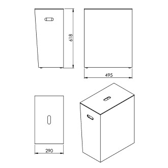 LUXURY koš na prádlo 49,5x61,8x29cm, bílá 103702 58972
