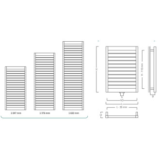 radiátor MODO 500 x 1376 mm, barva C. dle vzorníku, středové připojení 50 mm RADMOD5014.SP