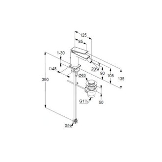 KLUDI-DECUS JP BIDET.BATERIE BILY MAT 542175375