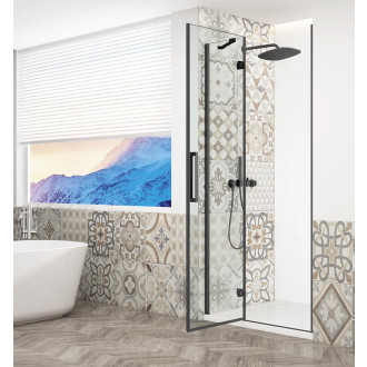 TRINITY BLACK sprchové dveře do niky 1100mm, čiré sklo, levé GT1211CL-B