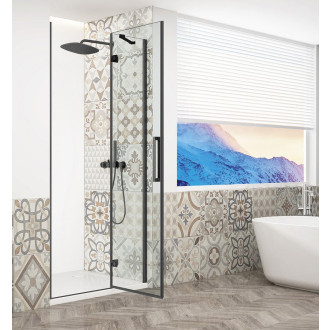 TRINITY BLACK sprchové dveře do niky 1100mm, čiré sklo, pravé GT1211CR-B