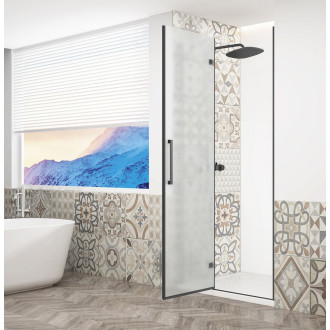 TRINITY BLACK sprchové dveře do niky 1100mm, matné sklo, levé GT1211ML-B