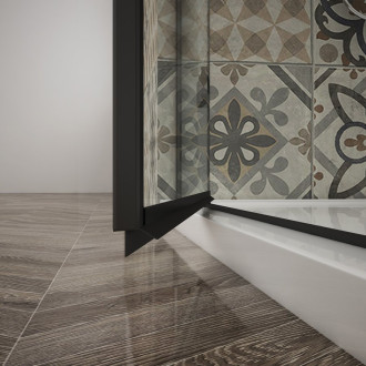 TRINITY BLACK sprchové dveře do niky 900mm, čiré sklo, levé GT1290CL-B