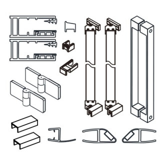 TRINITY komponenty dveří s boční stěnou, zlato mat, pravé GT56RG 56297
