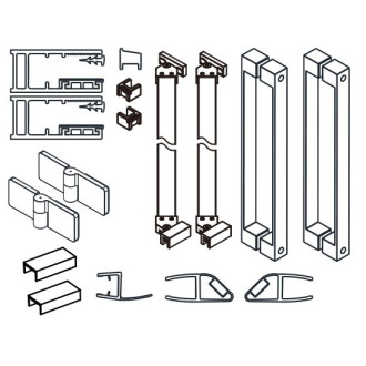 TRINITY komponenty čtvrtkruhové zástěny, zlato mat, pravé GT65RG 56548
