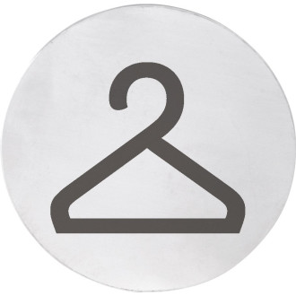 Cedule šatna, Ø 75mm, nerez mat