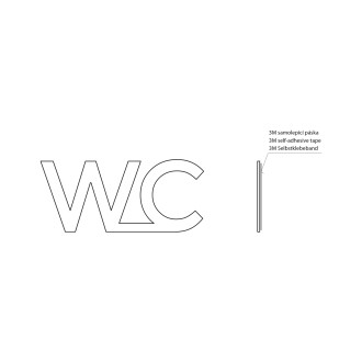 Cedule WC, 80x35x2mm, nerez mat