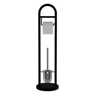 JUNDAH stojan s držákem na toaletní papír a WC štětkou, černá 11123110 11123110 59520