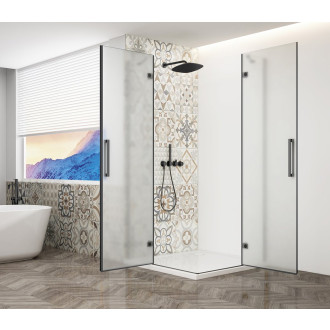 TRINITY BLACK obdélníkový sprchový kout 1100x800mm, rohový vstup, matné sklo GT2280-11M-B
