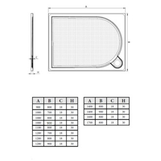 LARA - vanička litý mramor, obdélník 1200x800x30 mm, bez nožiček , VANKCOBDEL1280