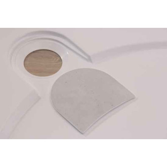 LARA - vanička litý mramor, čtvrtkruh 800x800x30 mm, R550, bez nožiček, VANKCCTVRT80