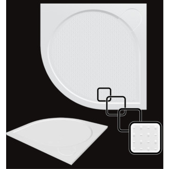 LARA - vanička litý mramor, čtvrtkruh 800x800x30 mm, R550, bez nožiček, VANKCCTVRT80