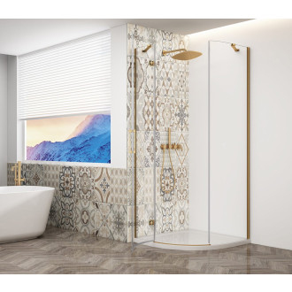 TRINITY GOLD MATT čtvrtkruhový sprchový kout 900x900mm, čiré sklo, levé GT6590CL-G