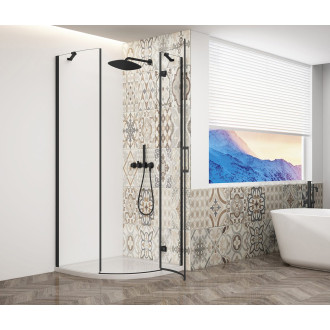 TRINITY BLACK čtvrtkruhový sprchový kout 900x900mm, čiré sklo, pravé GT6590CR-B