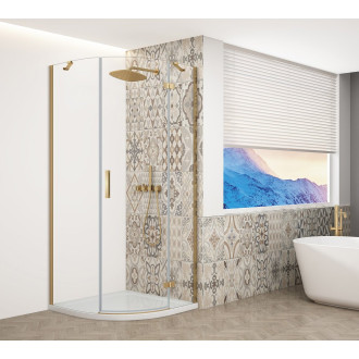 TRINITY GOLD MATT čtvrtkruhový sprchový kout 900x900mm, čiré sklo, pravé GT6590CR-G