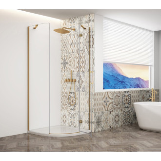 TRINITY GOLD MATT čtvrtkruhový sprchový kout 900x900mm, čiré sklo, pravé GT6590CR-G