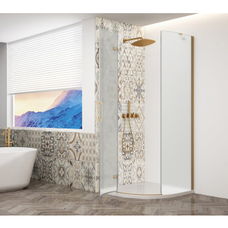 TRINITY GOLD MATT čtvrtkruhový sprchový kout 900x900mm, matné sklo, levé GT6590ML-G