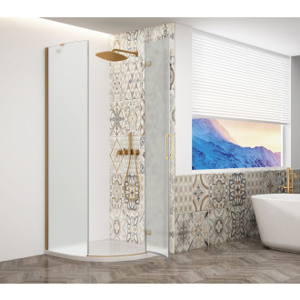 TRINITY GOLD MATT čtvrtkruhový sprchový kout 900x900mm, matné sklo, pravé GT6590MR-G