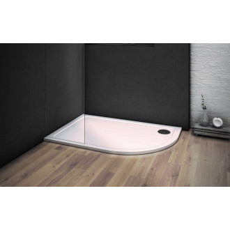 KLARA - vanička z litého mramoru čtvrtkruh 1200x800x30 mm, pravé bez noh, VANKASCTVR8012R