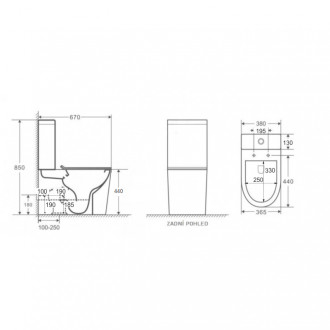 Kombi WC ROBUSTO RIMLESS se SLIM sedátkem Soft-close