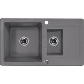 DEANTE ZORBA ZQZ_S513 Jednodřez s vaničkou, granit šedá