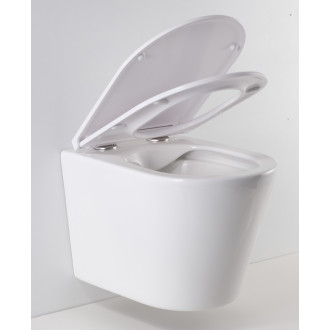 Závěsné WC OVALE BASSO RIMLESS se SLIM sedátkem Soft-close