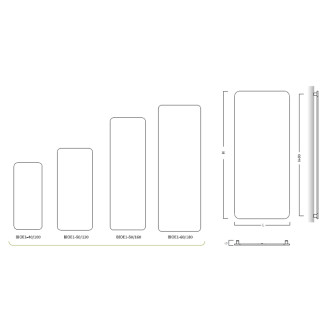 elektrický radiátor BIONIC 1, 480 x 1590 mm, barva C. dle vzorníku výrobce RADBIO15016.