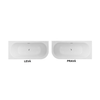 BESCO vana AVITA SLIM PLUS 160 1600x750 mm, pravé provedení, bez nožiček VANAVIT16SLIMPP