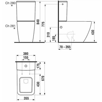 JIKA Stojící kombi mísa, hluboké splach, VARIO odpad H8244260000001