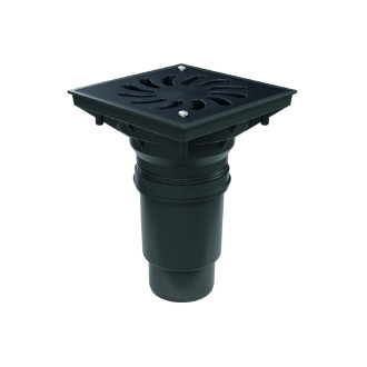 Kanalizační vpusť spodní D110-250 NEPTUN, plastová mřížka se zámkem 731 X Pz