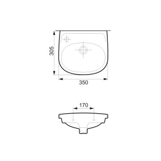 Cersanit Umyvadlo EKO 35 s otvorem levé K07-002-L