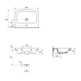 Cersanit Easy umyvadlo 60 1 otvor box K102-014