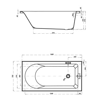 Cersanit Vana Flavia 140x70 S301-104