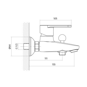 Cersanit CARI vanová baterie chrom S951-002