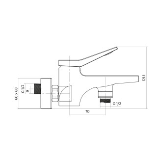 Cersanit CROMO vanová baterie chrom S951-011