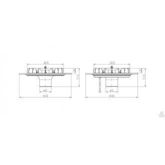 Podtlaková střešní vpusť HYDROMAX D75 s topným kabelem 10W SV 002