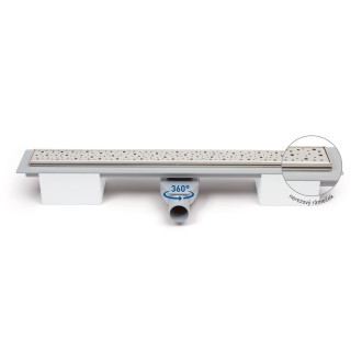 Lineární plastový žlab 750 mm s nerez. rámkem, klasik mat CH PA 750 KN 1