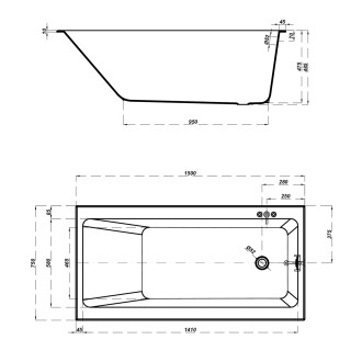 Cersanit Crea vana slim 150x75 S301-233