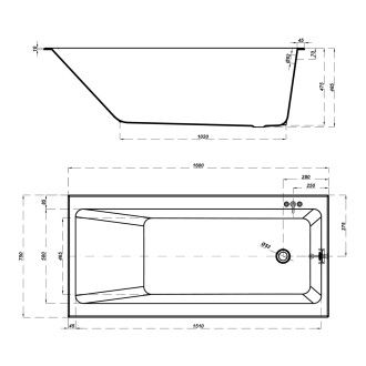 Cersanit Crea vana slim 160x75 S301-225