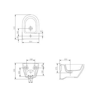 Cersanit Crea bidet závěsný ovál K114-009