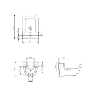 Cersanit Crea bidet závěsný hranatý K114-010