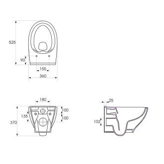 Cersanit Moduo set 934 závěsné WC +sedátko Slim Soft Close  K701-147