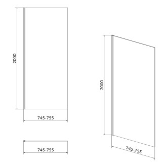 Cersanit Crea pevná stěna do sprch. koutu 80x200 čiré sklo S159-009